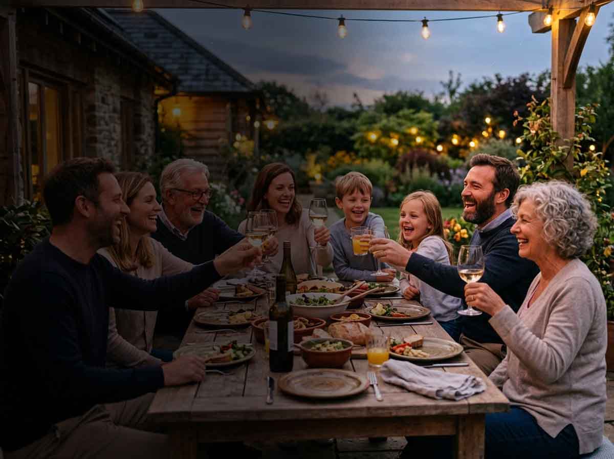 Friends celebrating together