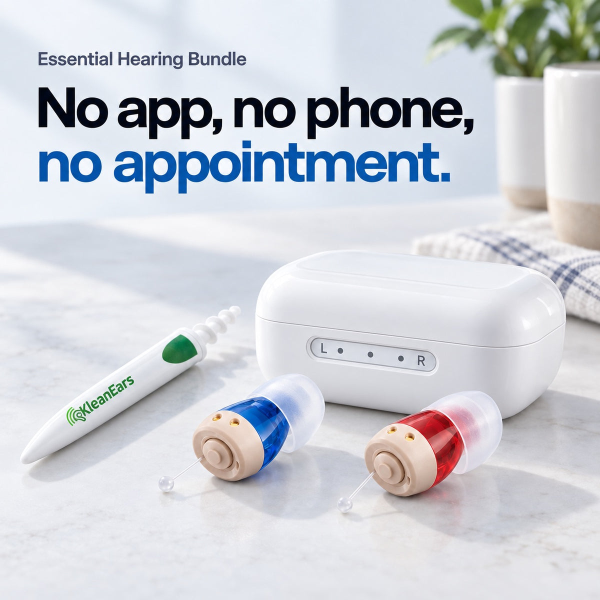 Essential Hearing Bundle. No app, no phone, no appointment